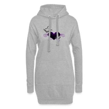 herzen, ranken, romantiker, gothic motiv - Hoodie-Kleid - Grau meliert - Vorne