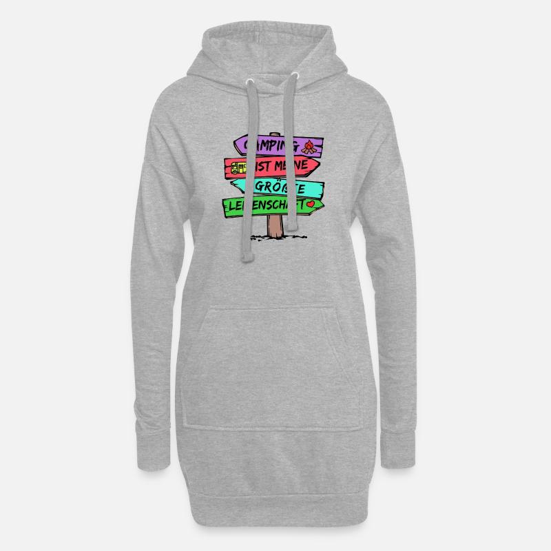 Campingplatz Camping Wanderer Wohnmobil Statement - Hoodie-Kleid - Grau meliert