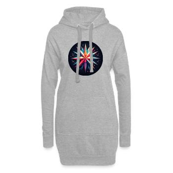 Polygon Stern bunt - Hoodie-Kleid - Grau meliert - Vorne