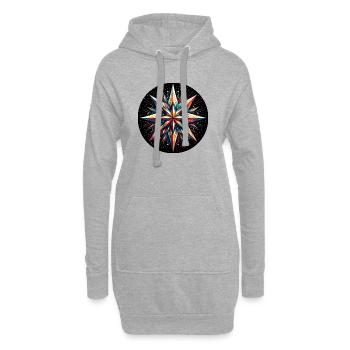 Stern Galaxie Mandala bunt - Hoodie-Kleid - Grau meliert - Vorne
