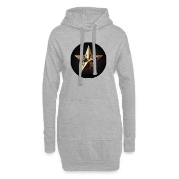 Goldener Stern in Polygon Design - Hoodie-Kleid - Grau meliert - Vorne