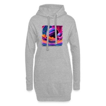 Neonplanet Landschaft - Hoodie-Kleid - Grau meliert - Vorne