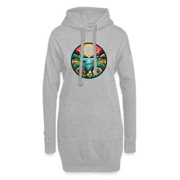 Colorful Gravel Quest - Radabenteuer - Hoodie-Kleid - Grau meliert - Vorne