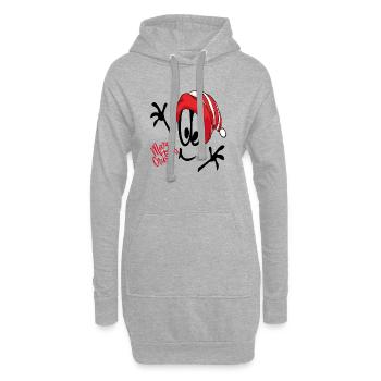 Weihnachtsmann Merry Christmas Comic - Hoodie-Kleid - Grau meliert - Vorne