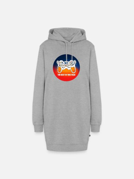 Spielkonsolen-Spieler - Hoodie-Kleid - Grau meliert