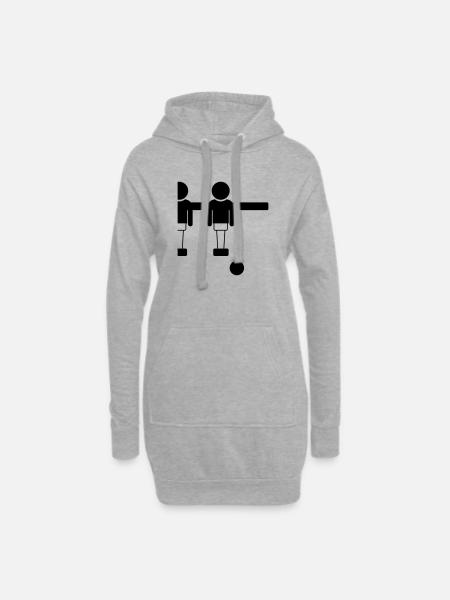 Retro Tischfussball Kicker Design - Goal Getter - Hoodie-Kleid - Grau meliert