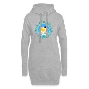Kälte Winter Hühner - Hoodie-Kleid - Grau meliert - Vorne