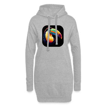 Toucan bec coloré photoréaliste - Sweat-shirt à capuche long Femme - gris chiné - Devant