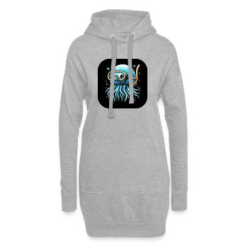 Pieuvre avec des lunettes de plongée Bande dessinée - Sweat-shirt à capuche long Femme - gris chiné - Devant