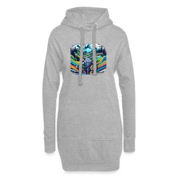 Route, Route, Montagne - Sweat-shirt à capuche long Femme - gris chiné - Devant