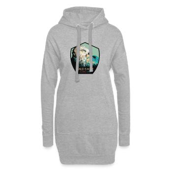 Portrait d’aigle à tête blanche d’Alaska - Sweat-shirt à capuche long Femme - gris chiné - Devant