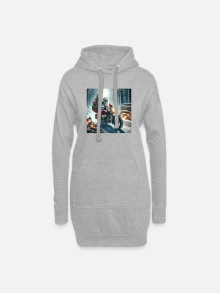 Weihnachts Design 8 - Hoodie-Kleid - Grau meliert
