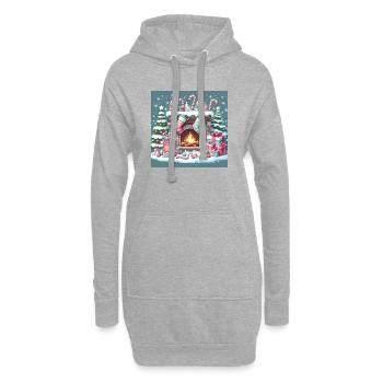 Weihnachts Design 5 - Hoodie-Kleid - Grau meliert - Vorne