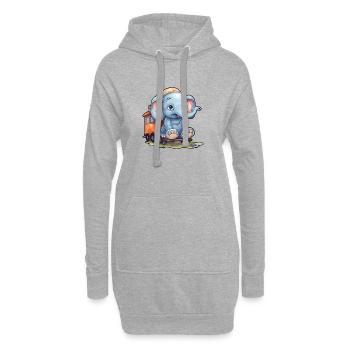 Elephant Rides Railroad Elephant - Sweat-shirt à capuche long Femme - gris chiné - Devant