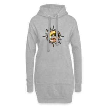 Bouteille unique et surprenante avec bateau - Sweat-shirt à capuche long Femme - gris chiné - Devant