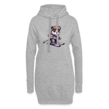 Chien American Staffordshire Terrier Ski Skieur - Sweat-shirt à capuche long Femme - gris chiné - Devant
