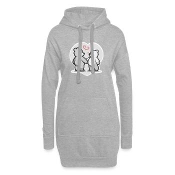 Ours Coeur Dans L’Amour Amour - Sweat-shirt à capuche long Femme - gris chiné - Devant