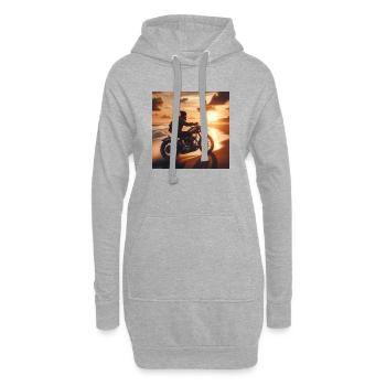 Motorcycle Old Sunset 2 - Hoodie Dress - heather grey - Front