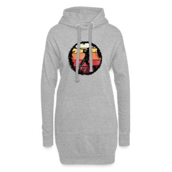 Baseball Sunset Silhouette - Hoodie Dress - heather grey - Front