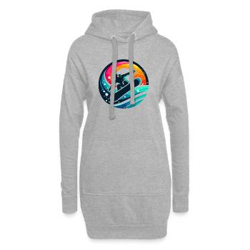 Vibrationen der Snowboard-Evolution - Hoodie-Kleid - Grau meliert - Vorne
