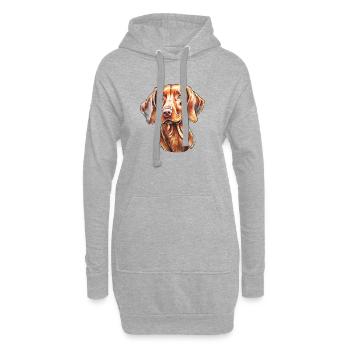 Magyar Vizsla Portrait - Hoodie-Kleid - Grau meliert - Vorne