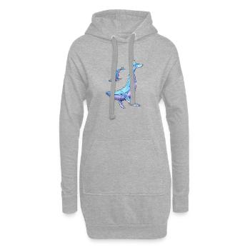 Buckelwal mit Kalb - Hoodie-Kleid - Grau meliert - Vorne