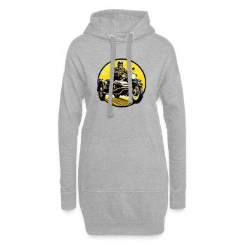 Conducteur de side-car au soleil - Sweat-shirt à capuche long Femme - gris chiné - Devant