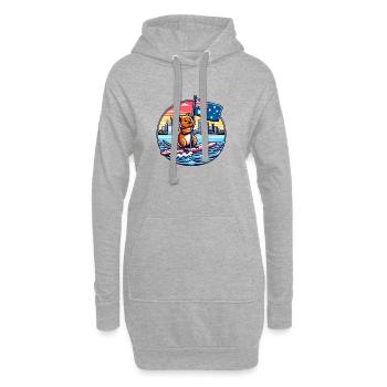 Design de surf australien Quokka - Sweat-shirt à capuche long Femme - gris chiné - Devant