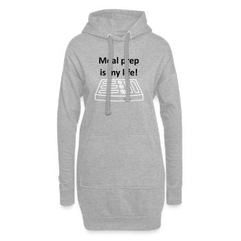 Meal Prep is my life! - Hoodie-Kleid - Grau meliert - Vorne