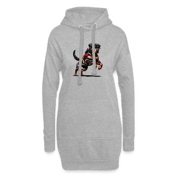 Drapeau Rottweiler, design allemand - Sweat-shirt à capuche long Femme - gris chiné - Devant