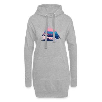 Pastel Mountain Sonnenuntergangsdreieck - Hoodie-Kleid - Grau meliert - Vorne