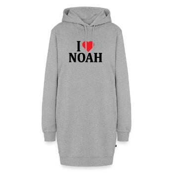 t-shirt j’aime Noah t-shirt idée cadeau - Sweat-shirt à capuche long Femme - gris chiné - Devant