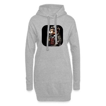 Castor en tenue Steampunk - Sweat-shirt à capuche long Femme - gris chiné - Devant