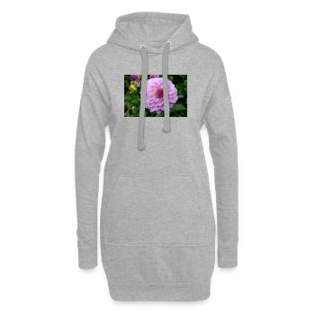 Dahlia rose rose fleur, fleur - Sweat-shirt à capuche long Femme - gris chiné - Devant