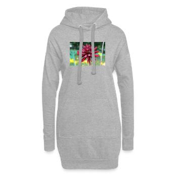 Blume rot rote Blume - Hoodie-Kleid - Grau meliert - Vorne