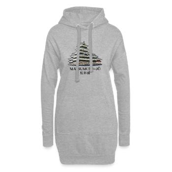 Château de Matsumoto-jo, Nagano, Japon dessin à la main - Sweat-shirt à capuche long Femme - gris chiné - Devant