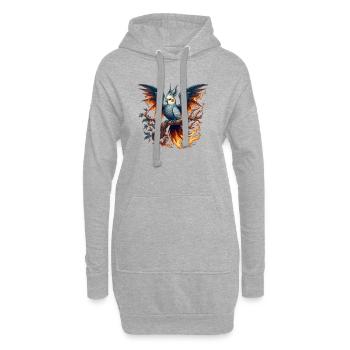 Nymphensittich (15) - Hoodie-Kleid - Grau meliert - Vorne