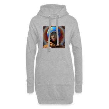 Porträt Frau 02 - Hoodie-Kleid - Grau meliert - Vorne