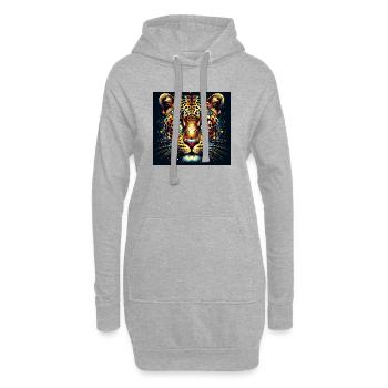 Leopard - Hoodie Dress - heather grey - Front