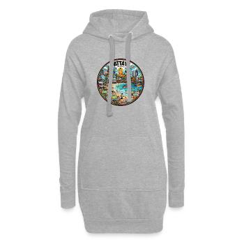 Pattaya Stadt Thailand Design - Hoodie-Kleid - Grau meliert - Vorne