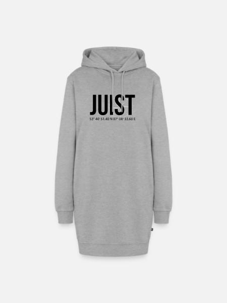 Koordinaten Juist - Hoodie-Kleid - Grau meliert