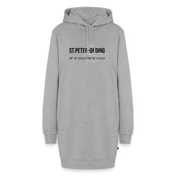 Koordinaten St Peter Ording - Hoodie-Kleid - Grau meliert - Vorne