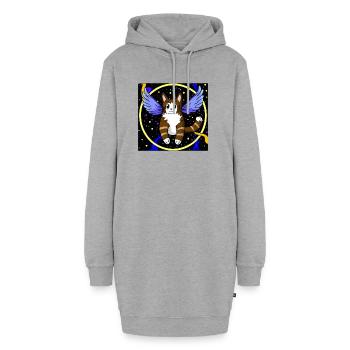 Engelskatze im Weltraum. - Hoodie-Kleid - Grau meliert - Vorne