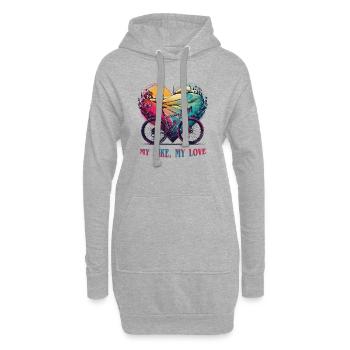 Bike Love Heartscape - Hoodie-Kleid - Grau meliert - Vorne