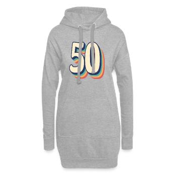 Vintage Retro T-Shirt Nummer 50 Fify - Hoodie-Kleid - Grau meliert - Vorne
