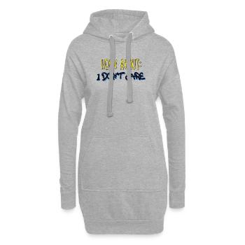 Dicton cool : je m’en fiche - Sweat-shirt à capuche long Femme - gris chiné - Devant