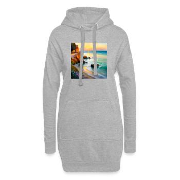 Baie Impressionnisme - Sweat-shirt à capuche long Femme - gris chiné - Devant