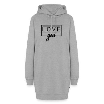 love you - Hoodie Dress - heather grey - Front