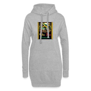 Design reggae jamaïcain Ocho Rios - Sweat-shirt à capuche long Femme - gris chiné - Devant