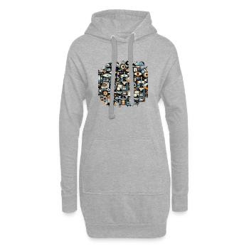 Indriustrial-Technologie - Hoodie-Kleid - Grau meliert - Vorne